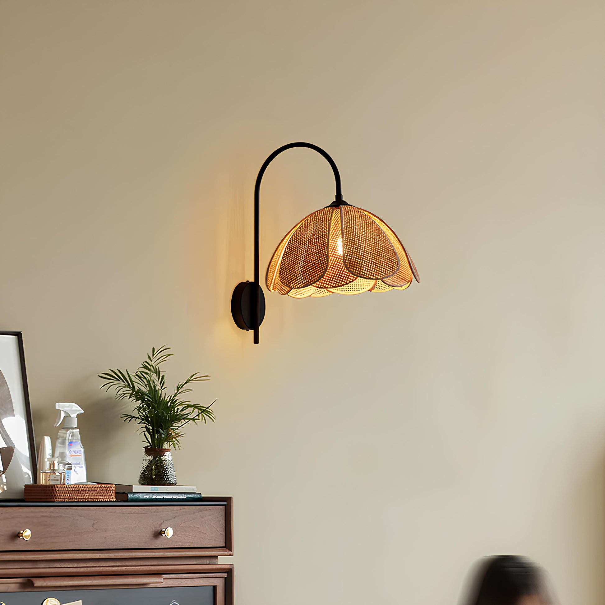 Bamboo Wall lamps For Living Room | Rattan Wall scones | Wicker Wall Lamps | Cane Wall Scones - Kimaya - Akway Lighting > Wal