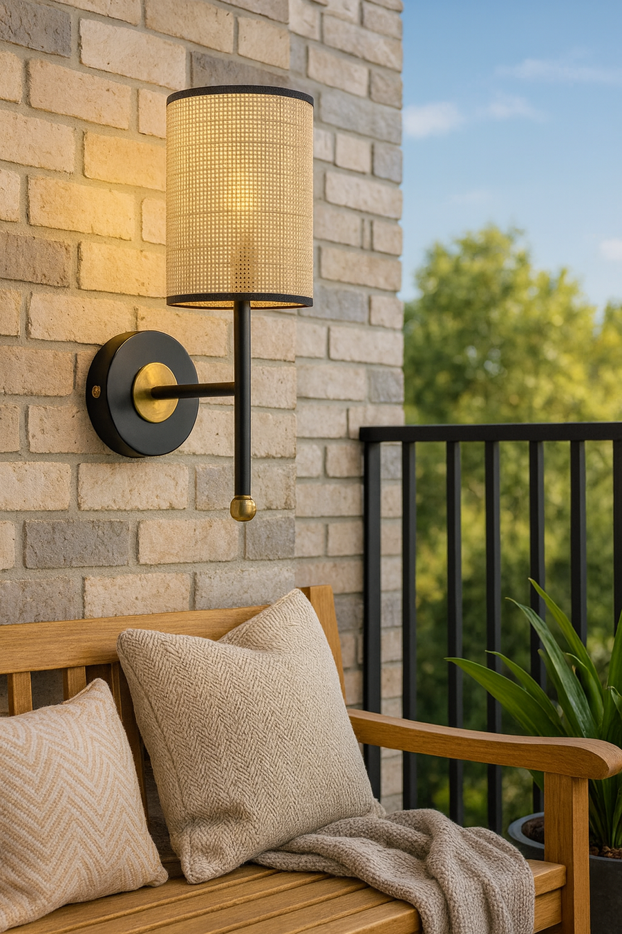 Rattan Wall Light For Living Room | Bamboo Wall Lamp - Aarna by Akway - Image 3