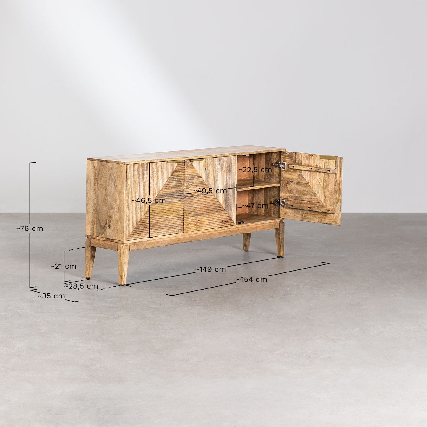 Design mango wood sideboard | Mango Wood Cabinet -Nova - Akway Furniture > Sideboards (Image 8)