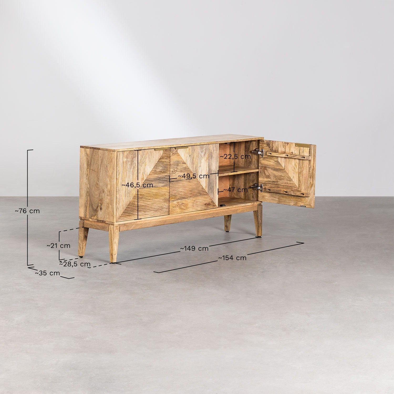 Design mango wood sideboard | Mango Wood Cabinet -Nova - Akway Furniture > Sideboards (Image 8)