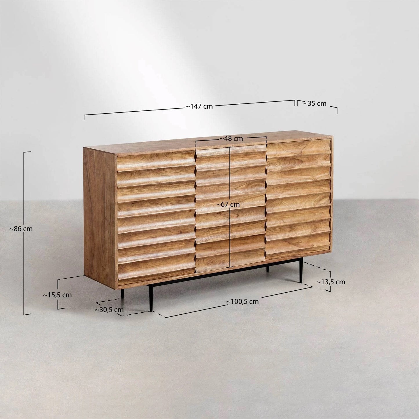 Mango Wood Sideboard | Mango Wood Cabinet -Noah - Akway