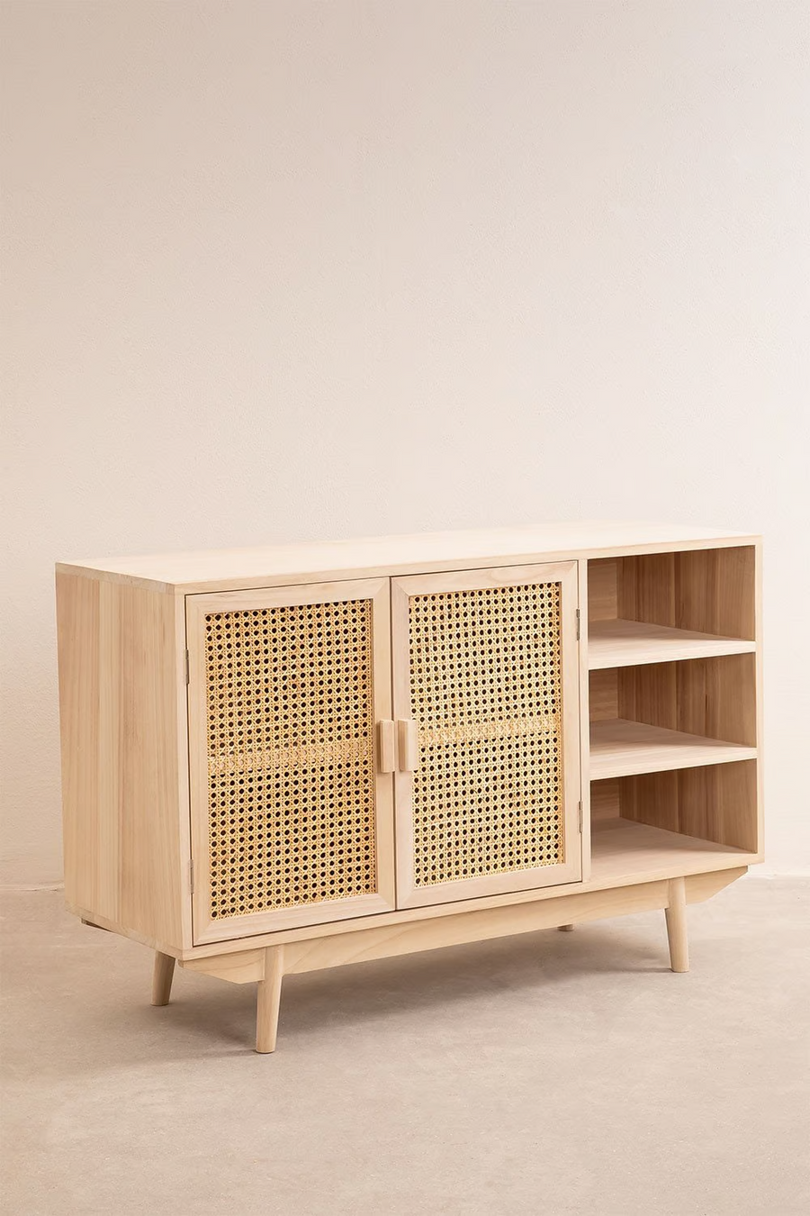Wooden Sideboard with 2 Shelves | Wooden Cabinet - Adrika - Akway Furniture > Sideboards (Image 2)