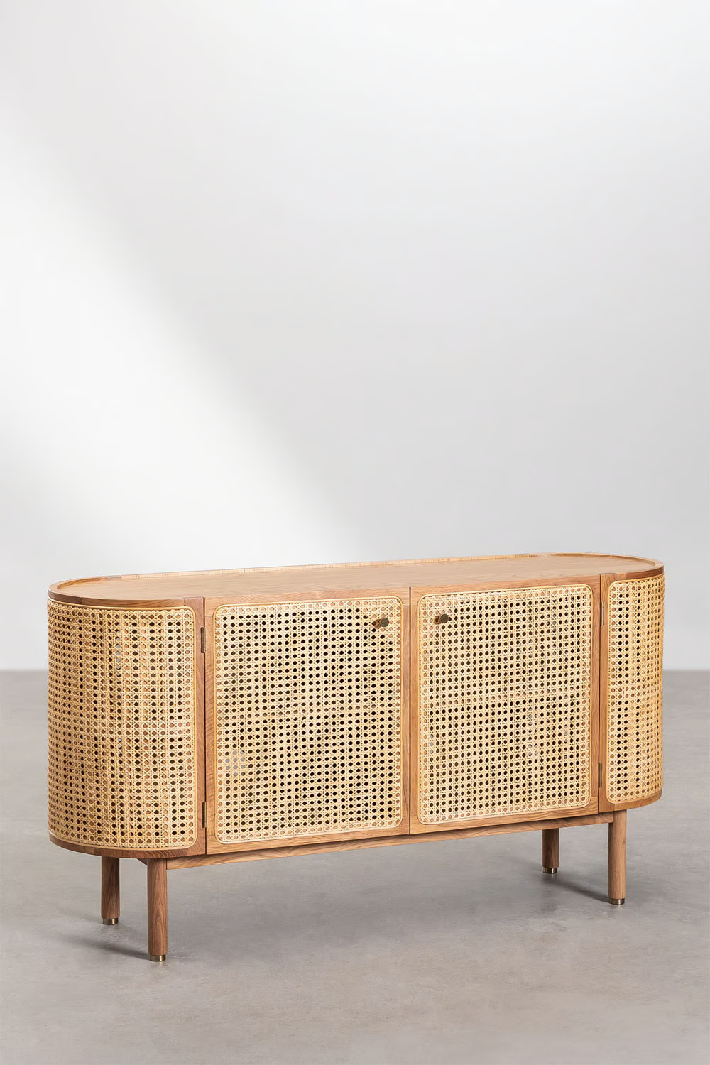 Rattan and Wood Sideboard | Wooden Cabinet - Aashna - Akway Furniture > Sideboards (Image 2)