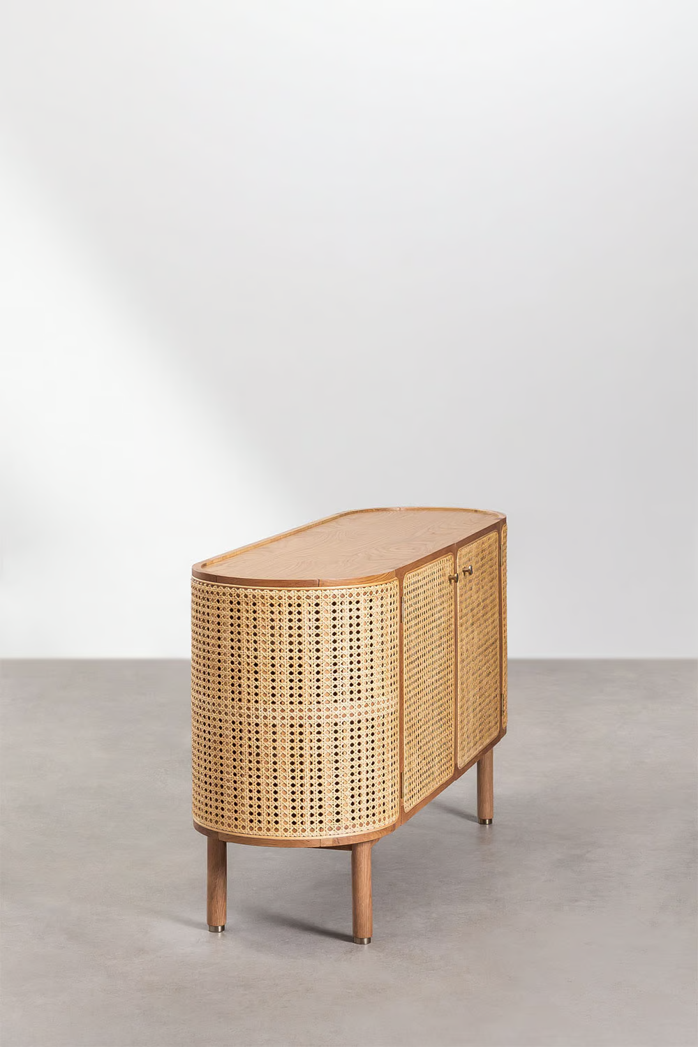 Rattan and Wood Sideboard | Wooden Cabinet - Aashna - Akway Furniture > Sideboards (Image 3)