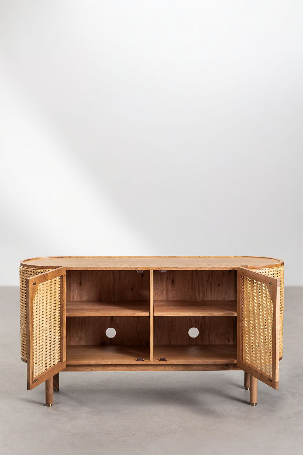 Rattan and Wood Sideboard | Wooden Cabinet - Aashna - Akway Furniture > Sideboards (Image 4)