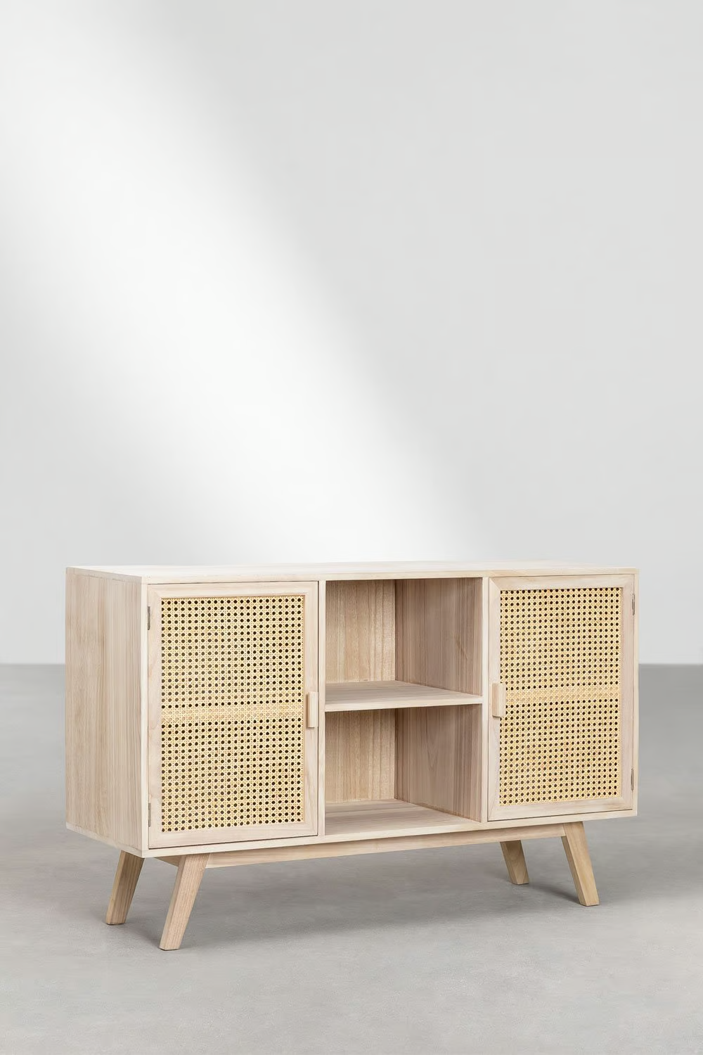 Rattan and Wood Sideboard | Wooden Cabinet -Aaheli - Akway