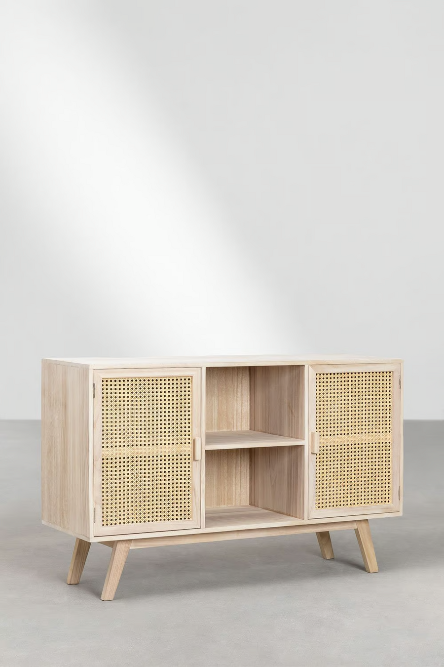 Rattan and Wood Sideboard | Wooden Cabinet -Aaheli - Akway