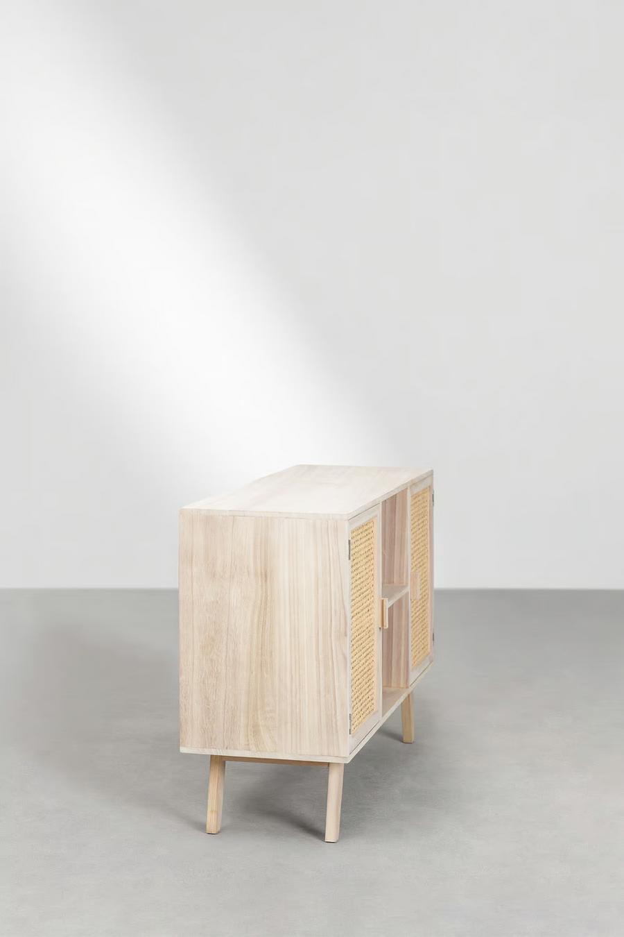 Rattan and Wood Sideboard | Wooden Cabinet -Aaheli - Akway