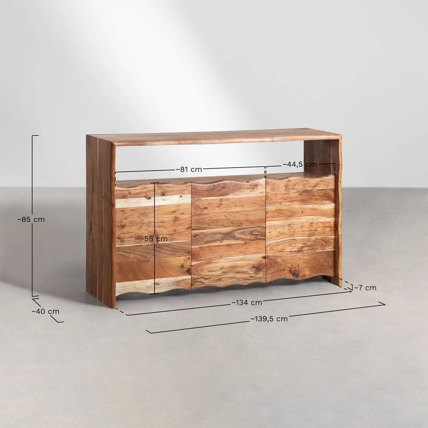 Mango Wood Sideboard | Wooden Cabinet -Aamani - Akway Furniture > Sideboards (Image 8)