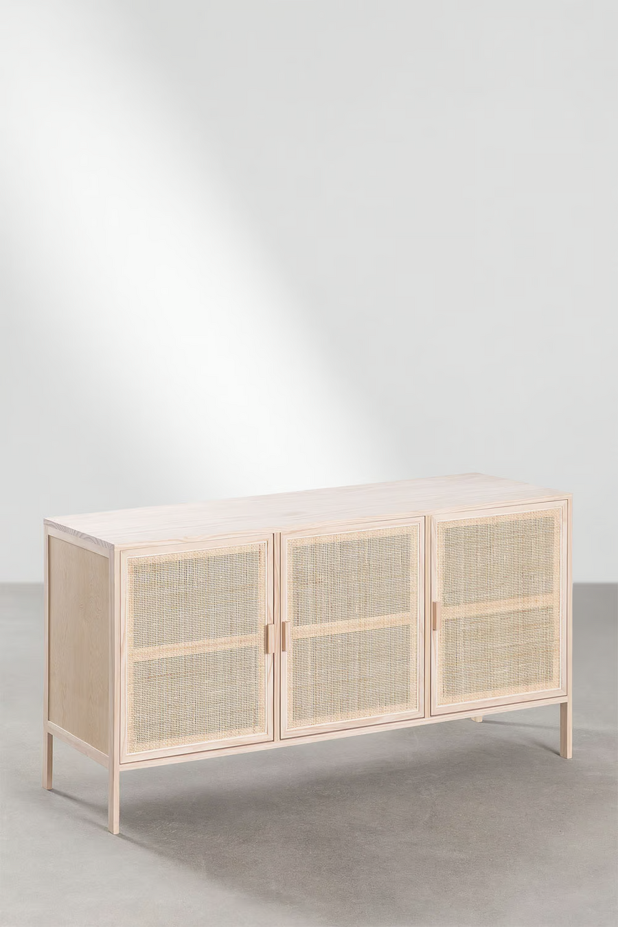 Rattan & Wood Sideboard | Wooden Cabinet -Arjita - Akway