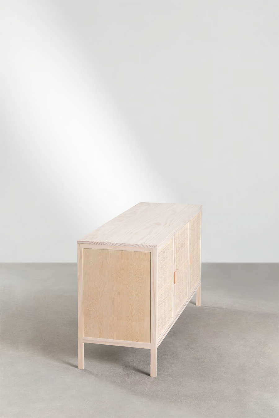 Rattan & Wood Sideboard | Wooden Cabinet -Arjita - Akway