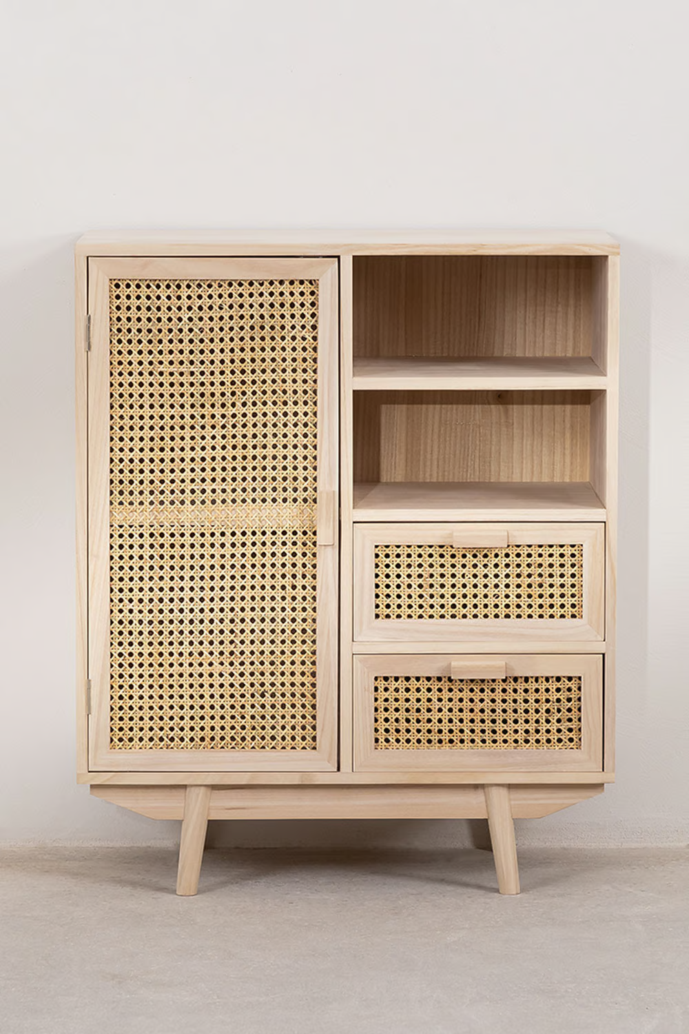 Rattan & Wooden Sideboard with Drawers | Wooden Cabinet -Anaisha - Akway Furniture > Sideboards (Image 4)