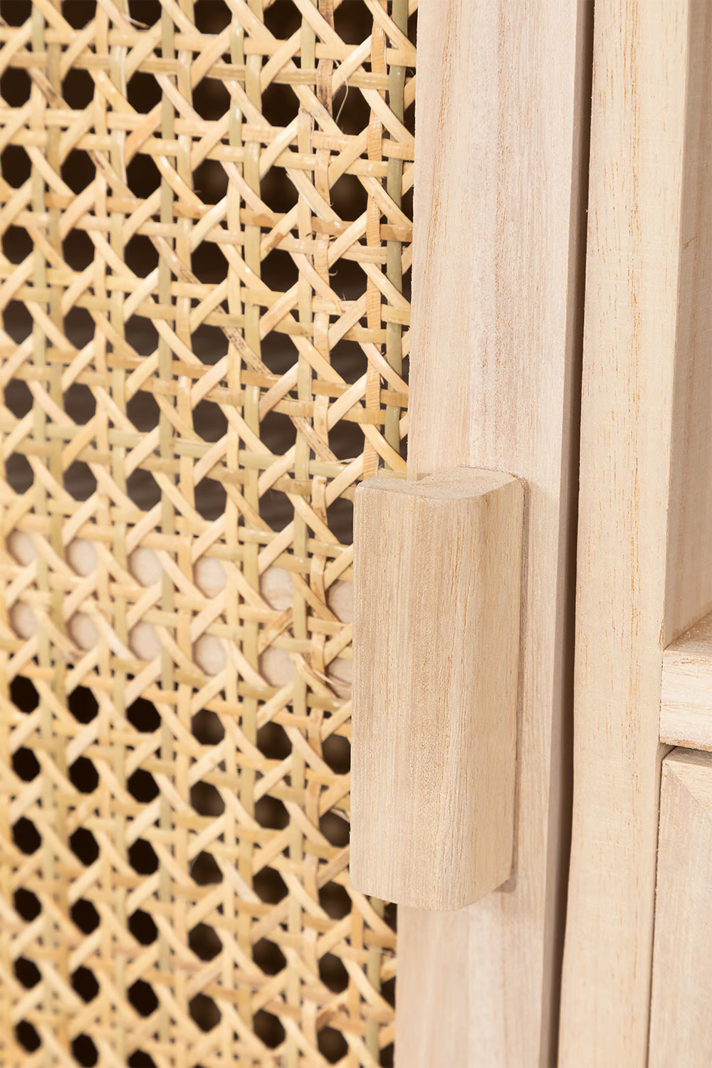 Rattan & Wooden Sideboard with Drawers | Wooden Cabinet -Anaisha - Akway Furniture > Sideboards (Image 6)