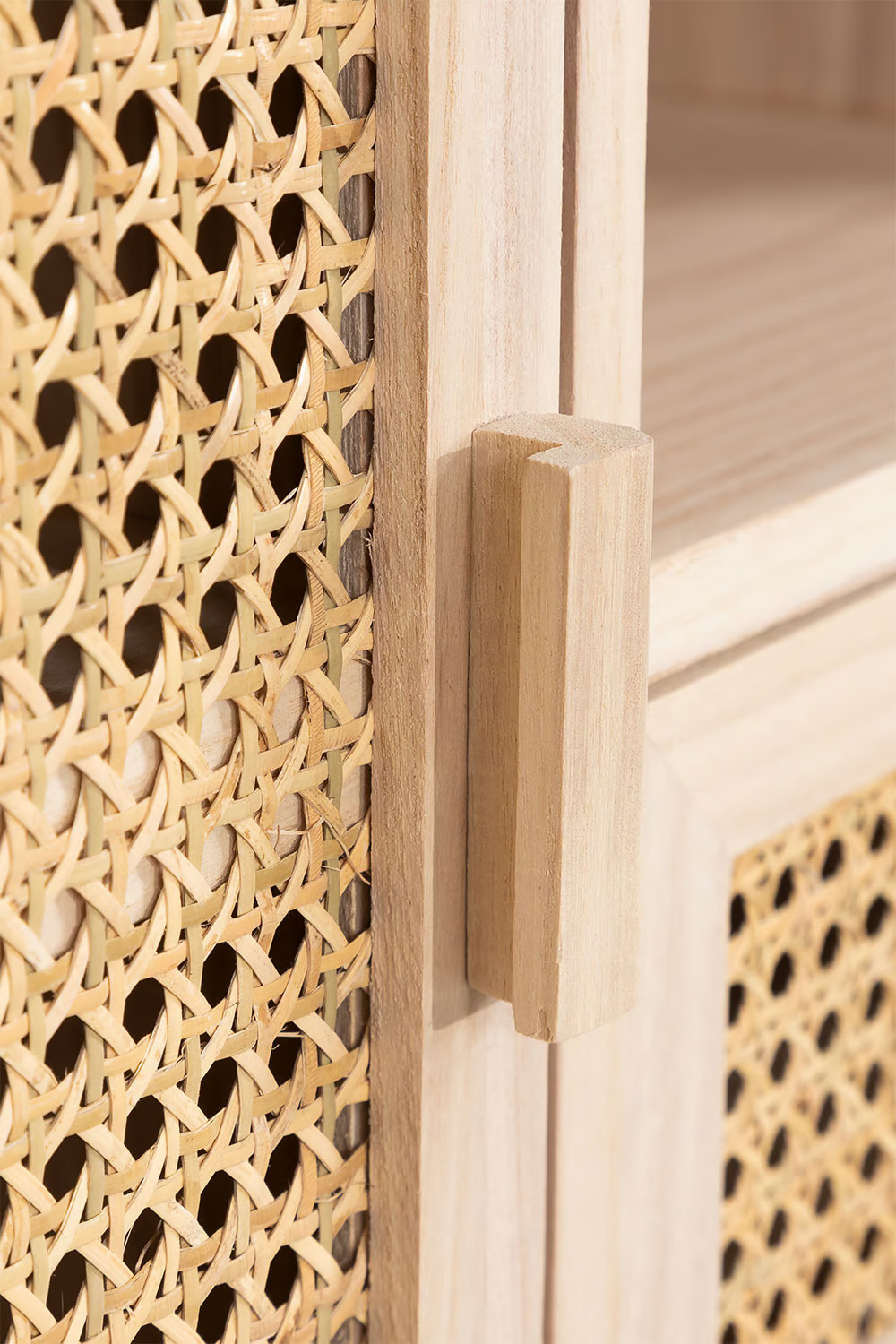 Rattan & Wooden Sideboard with Drawers | Wooden Cabinet -Anaisha - Akway Furniture > Sideboards (Image 7)