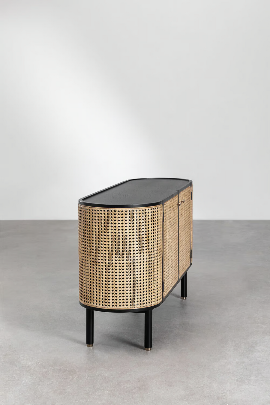 Rattan and Wood Sideboard | Wooden Cabinet - Anvi - Akway