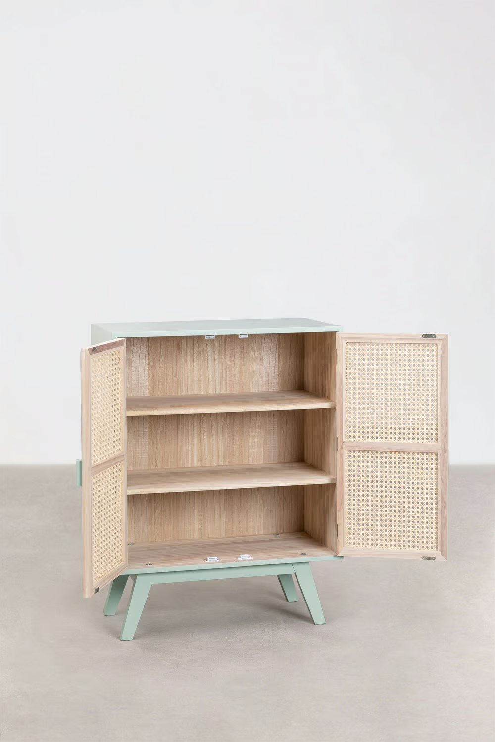 Rattan & Wooden Sideboard with Drawers | Wooden Cabinet -Aarna - Akway Furniture > Sideboards (Image 5)