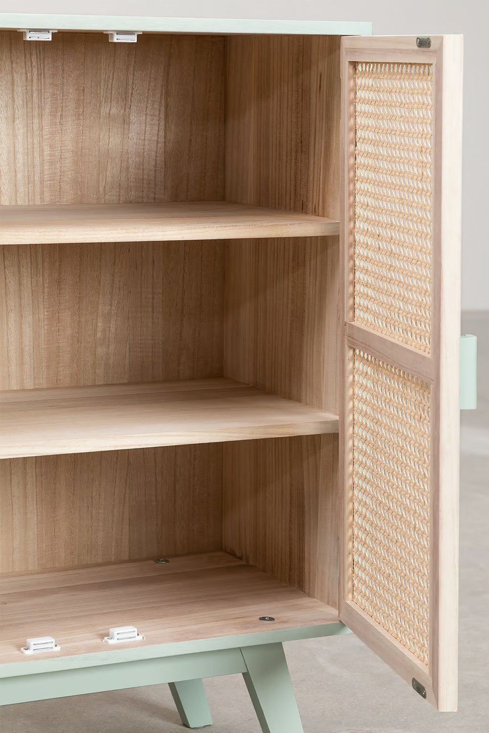 Rattan & Wooden Sideboard with Drawers | Wooden Cabinet -Aarna - Akway Furniture > Sideboards (Image 6)