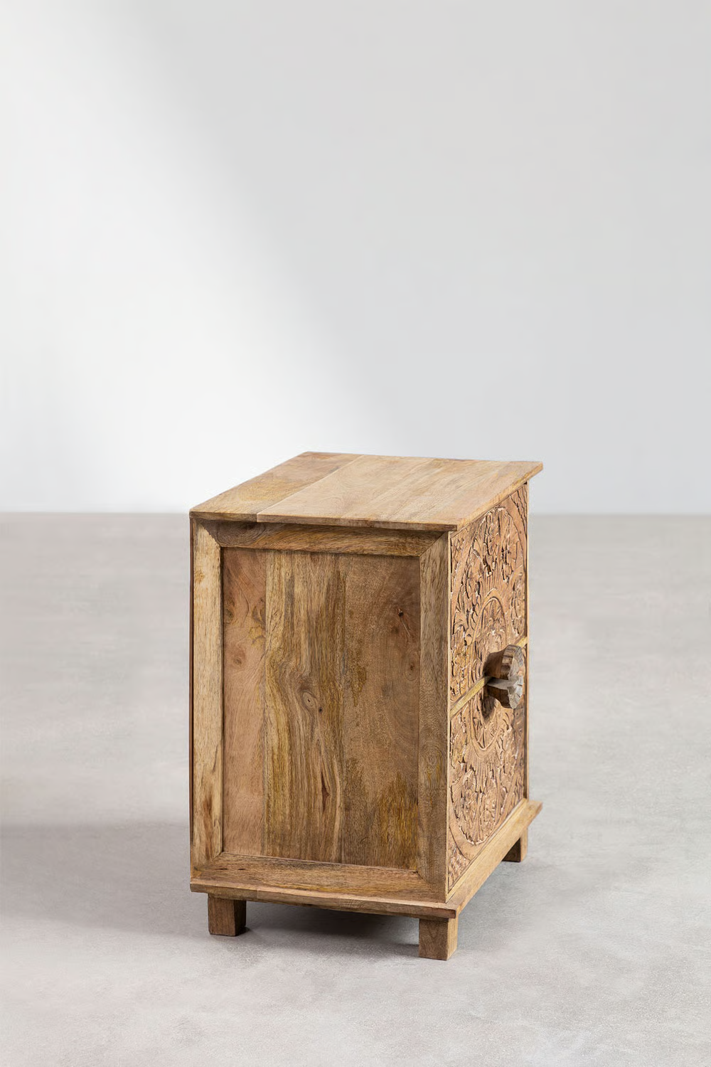 Mango Wood Nightstand with Drawers | Wooden Bedside Table - Agrima - Akway Furniture > Bedside Tables (Image 3)