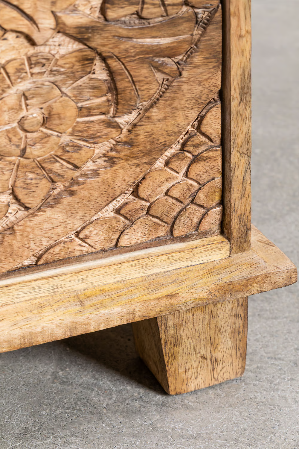 Mango Wood Nightstand with Drawers | Wooden Bedside Table - Agrima - Akway Furniture > Bedside Tables (Image 6)