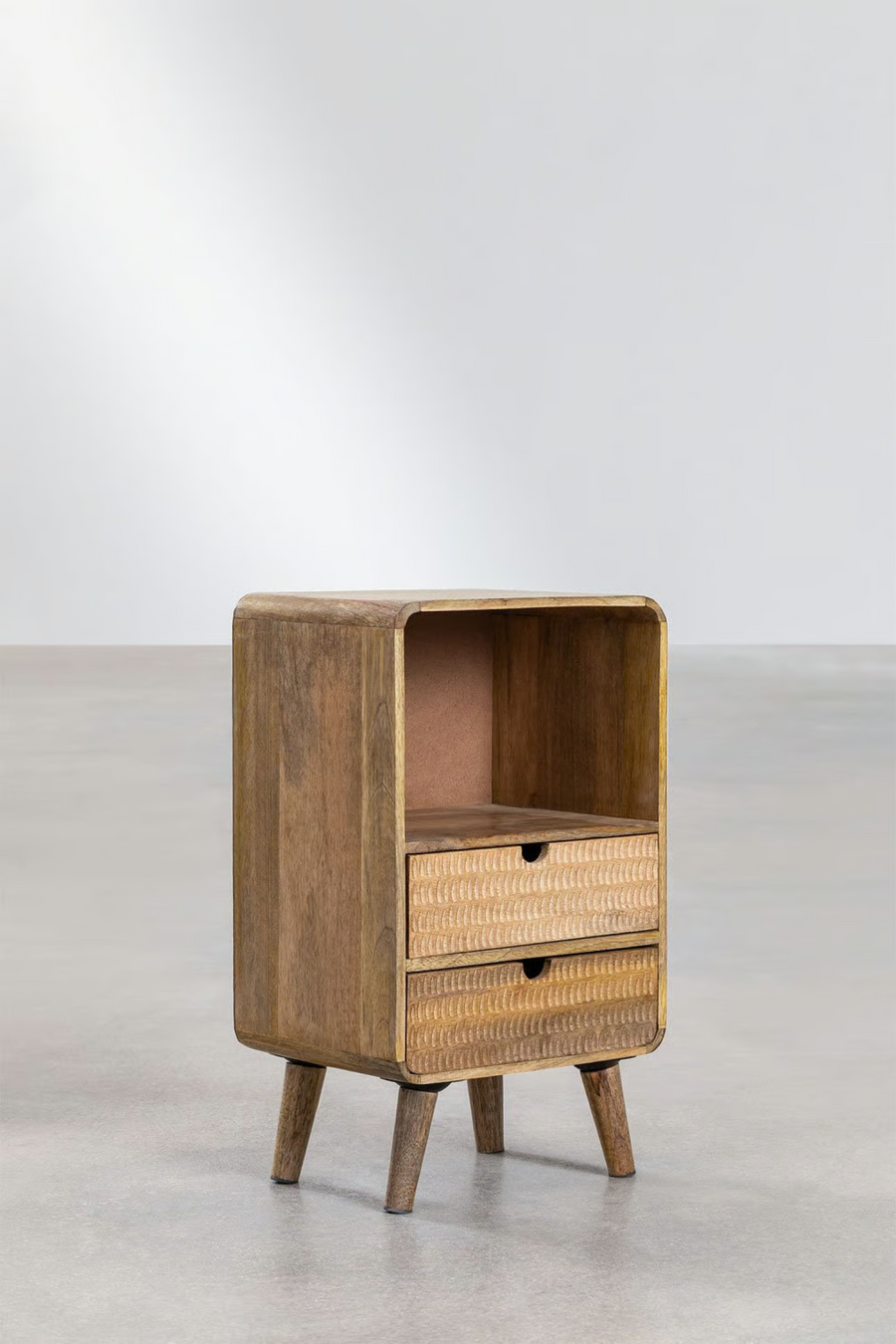 Mango Wood bedside table with storage | Wooden Bedside Table - Aaravi - Akway Furniture > Bedside Tables (Image 2)