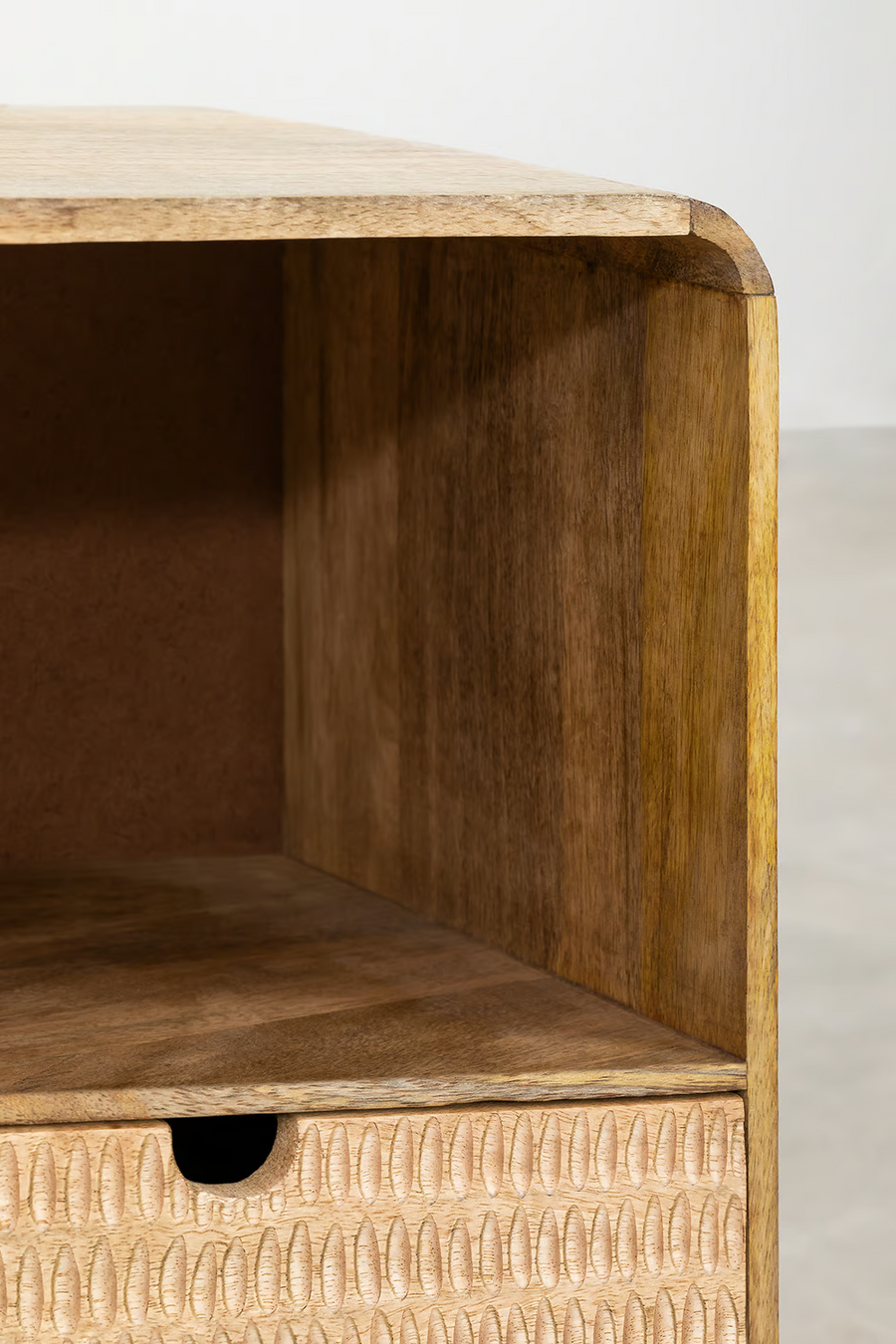 Mango Wood bedside table with storage | Wooden Bedside Table - Aaravi - Akway Furniture > Bedside Tables (Image 4)