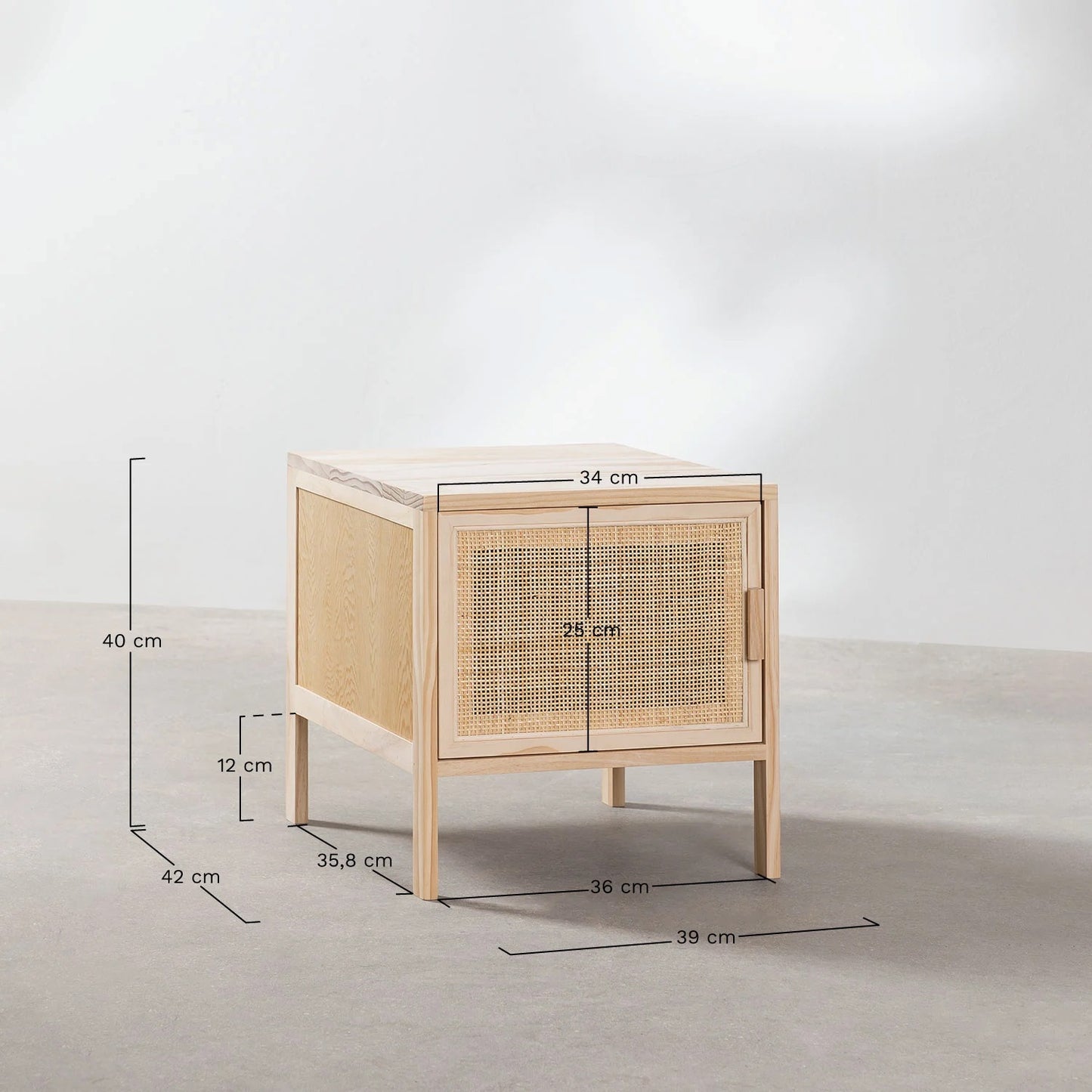 Rattan Bedside Table | Wooden Bedside Table - Bobbie - Akway Furniture > Bedside Tables (Image 8)