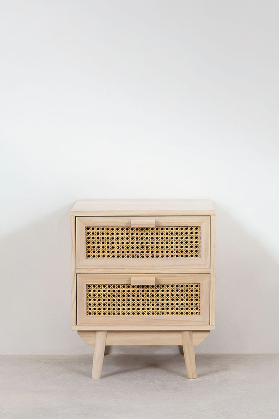 Rattan & Mango Wood Table | Wooden Bedside Table - Mira - Akway