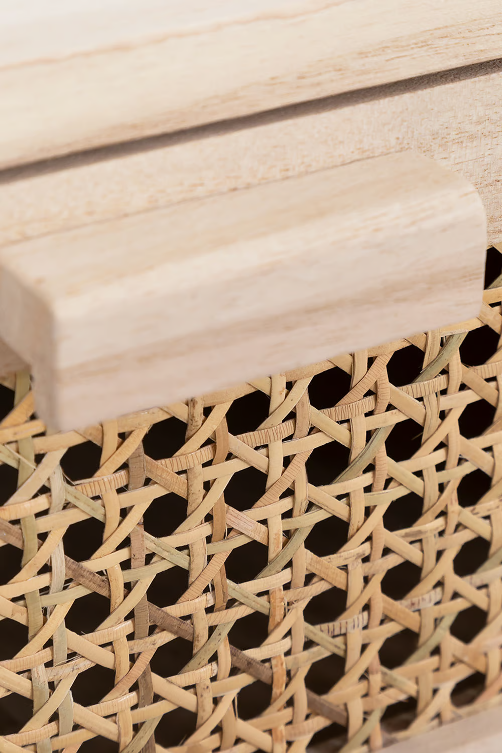 Rattan & Mango Wood Table | Wooden Bedside Table - Mira - Akway