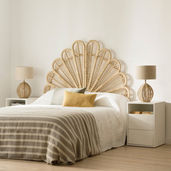 Mango Wood Rattan Headboard For Bed | Cane Headboard For Bed - Hawaii - Image 2