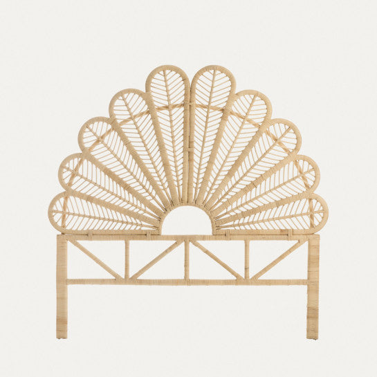Mango Wood Rattan Headboard For Bed | Cane Headboard For Bed - Hawaii - Image 3