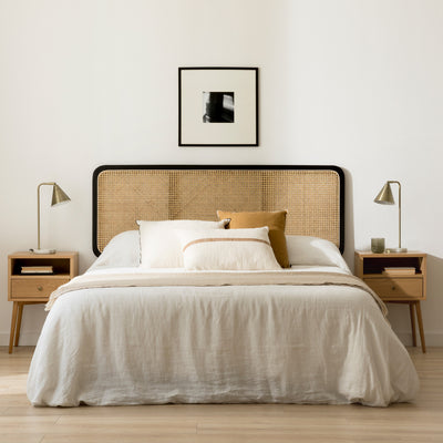 Rattan Headboard For Bed | Cane Headboard For Bed | Solid Wood Headboard - Myla - Image 1