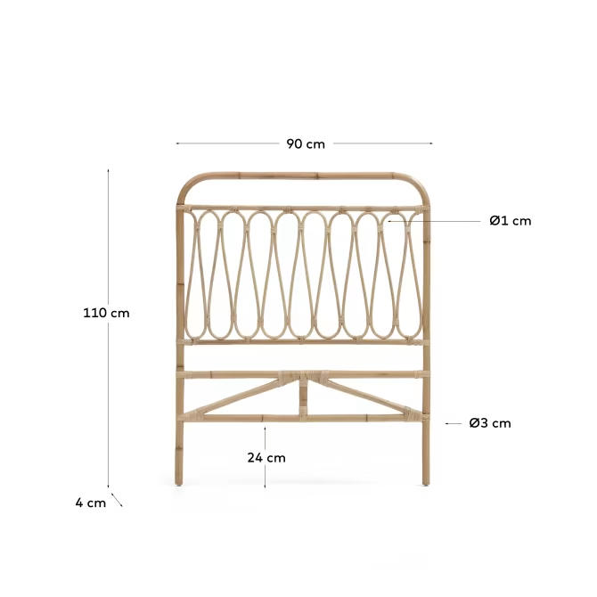 Rattan Headboard For Kids Bed | Wicker Headboard For Kids Beds - Alexa - Akway Bedroom > Beds & Bed Frames (Image 4)