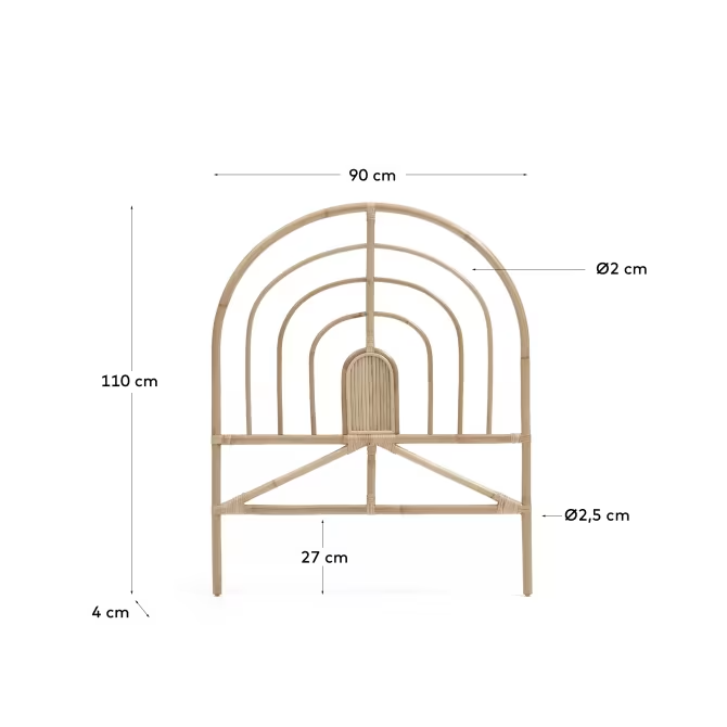 Rattan Headboard For Kids Bed | Cane Headboard | Wicker Headboard - Dityaa - Akway Bedroom > Beds & Bed Frames (Image 6)