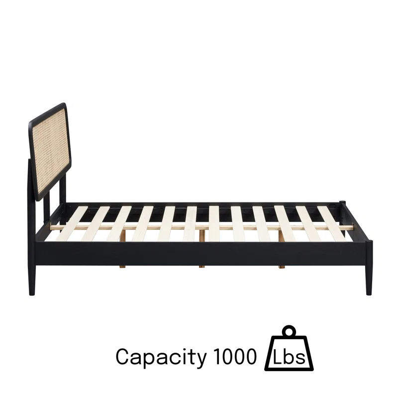 Solid Wood Rattan Bed For Bedroom | Cane Bed For Home -Alani - Akway Bedroom > Beds & Bed Frames (Image 5)