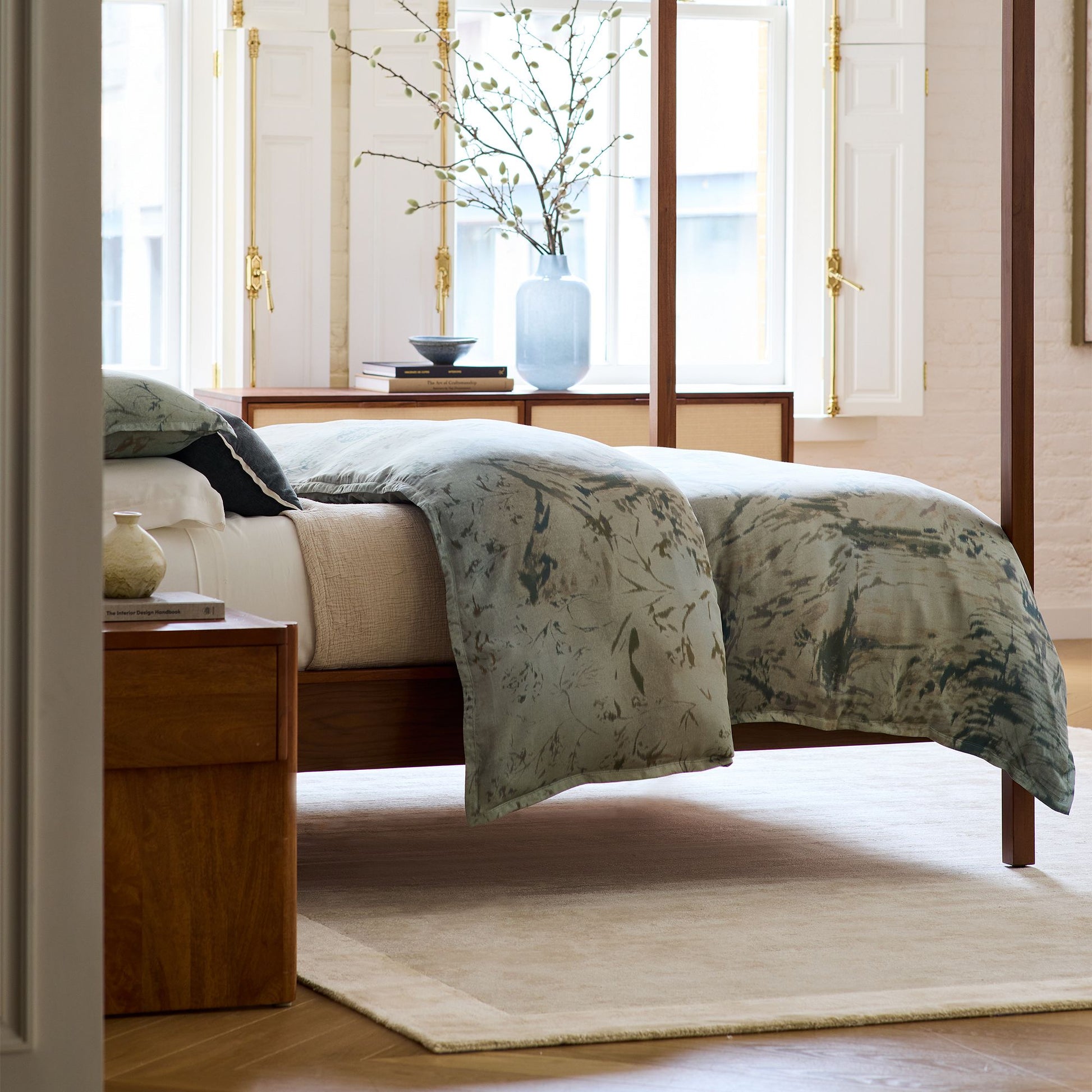 Solid Wood Rattan Bed For Bedroom | Cane Bed For Home -Kavya - Akway Bedroom > Beds & Bed Frames (Image 3)