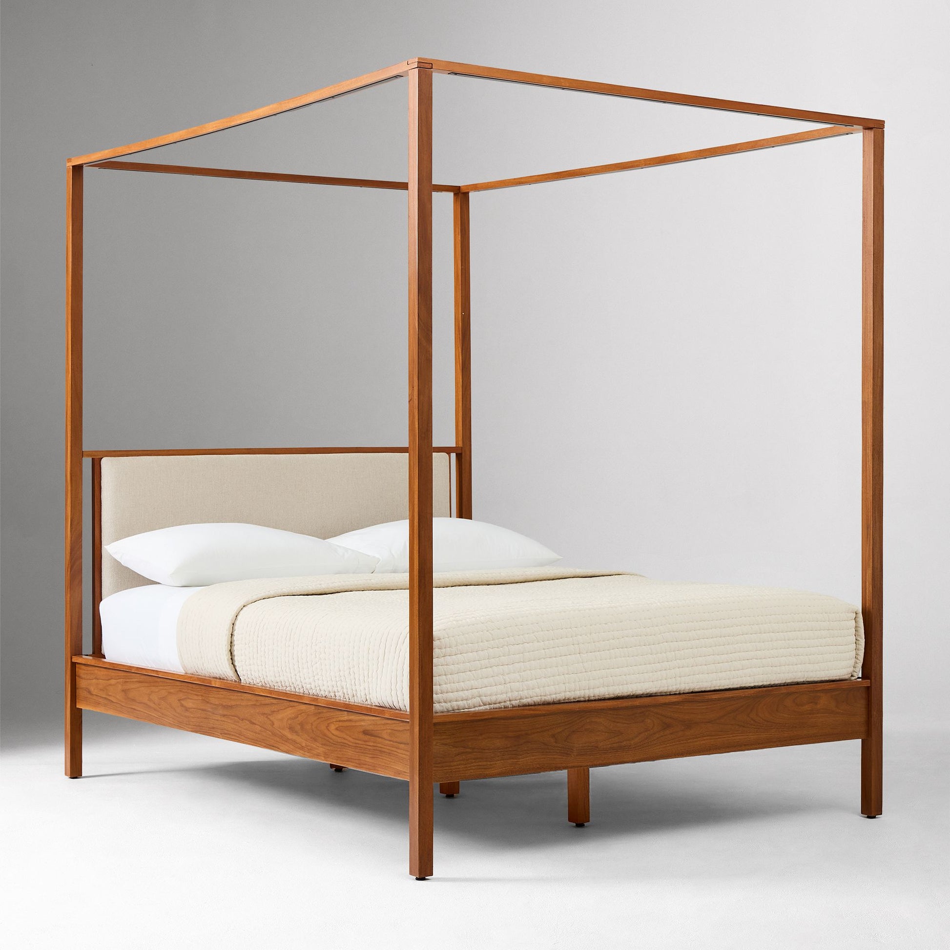 Solid Wood Rattan Bed For Bedroom | Cane Bed For Home -Kavya - Akway Bedroom > Beds & Bed Frames (Image 1)