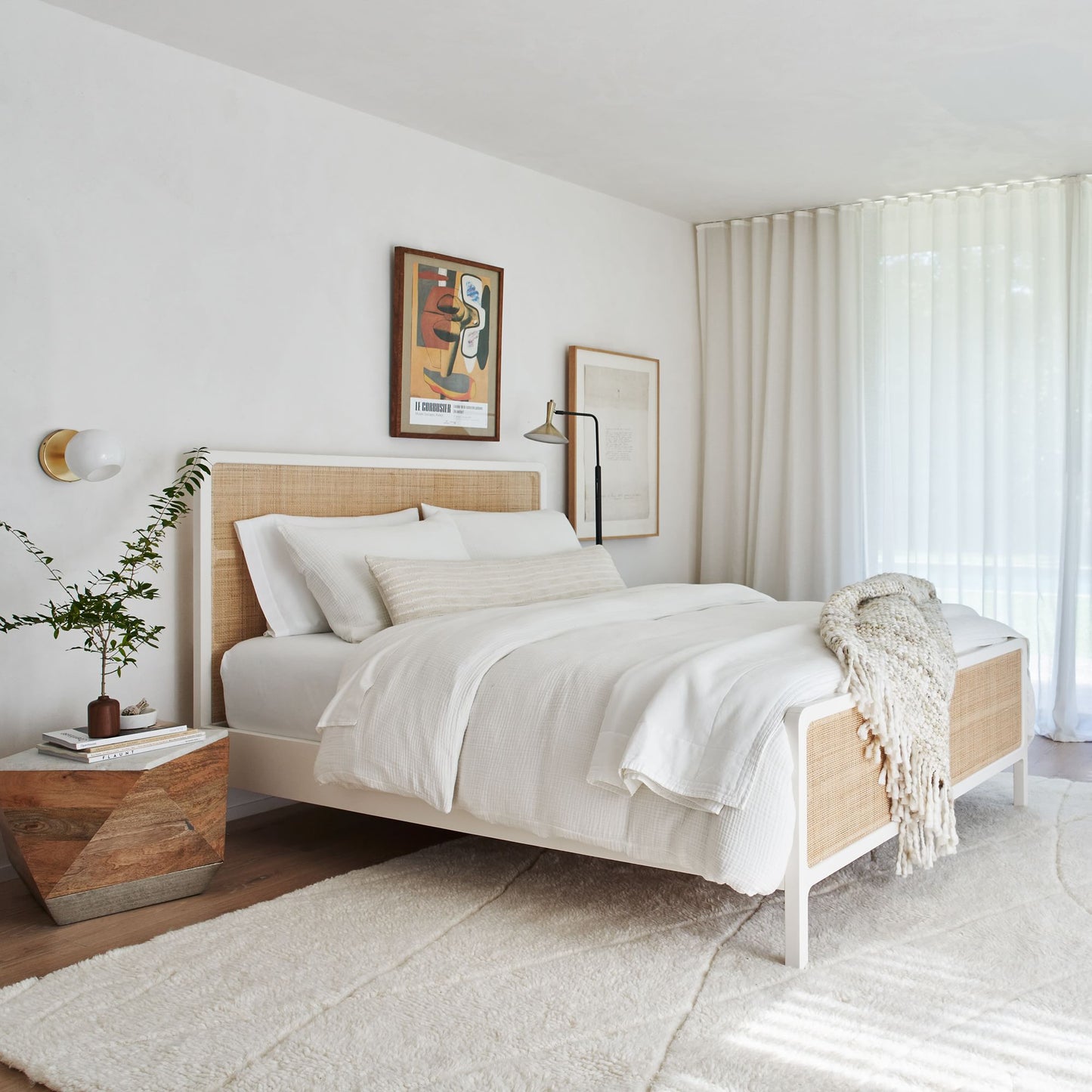 Solid Wood Rattan Bed For Bedroom | Cane Bed For Home -Khushi - Akway Bedroom > Beds & Bed Frames (Image 3)