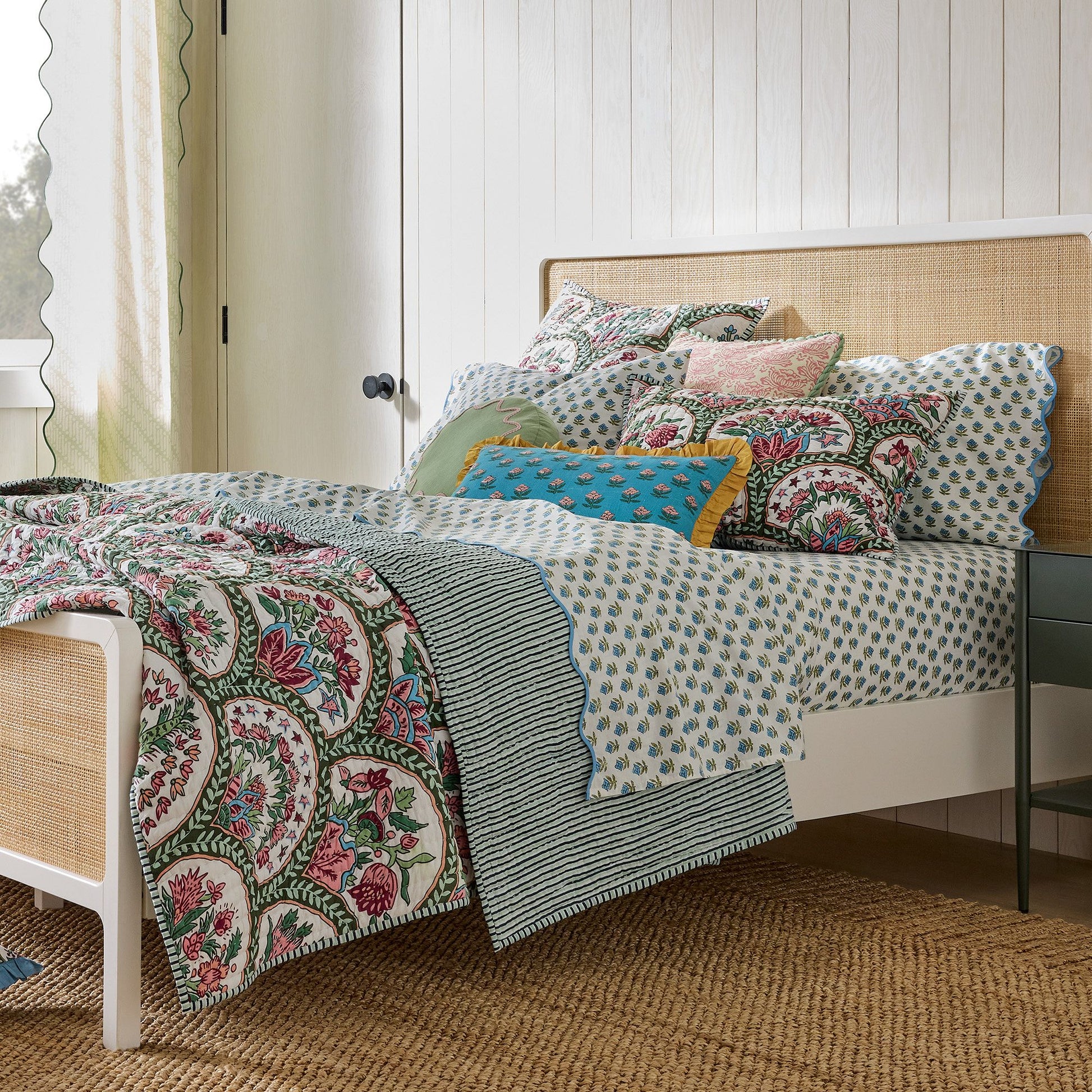 Solid Wood Rattan Bed For Bedroom | Cane Bed For Home -Khushi - Akway Bedroom > Beds & Bed Frames (Image 4)