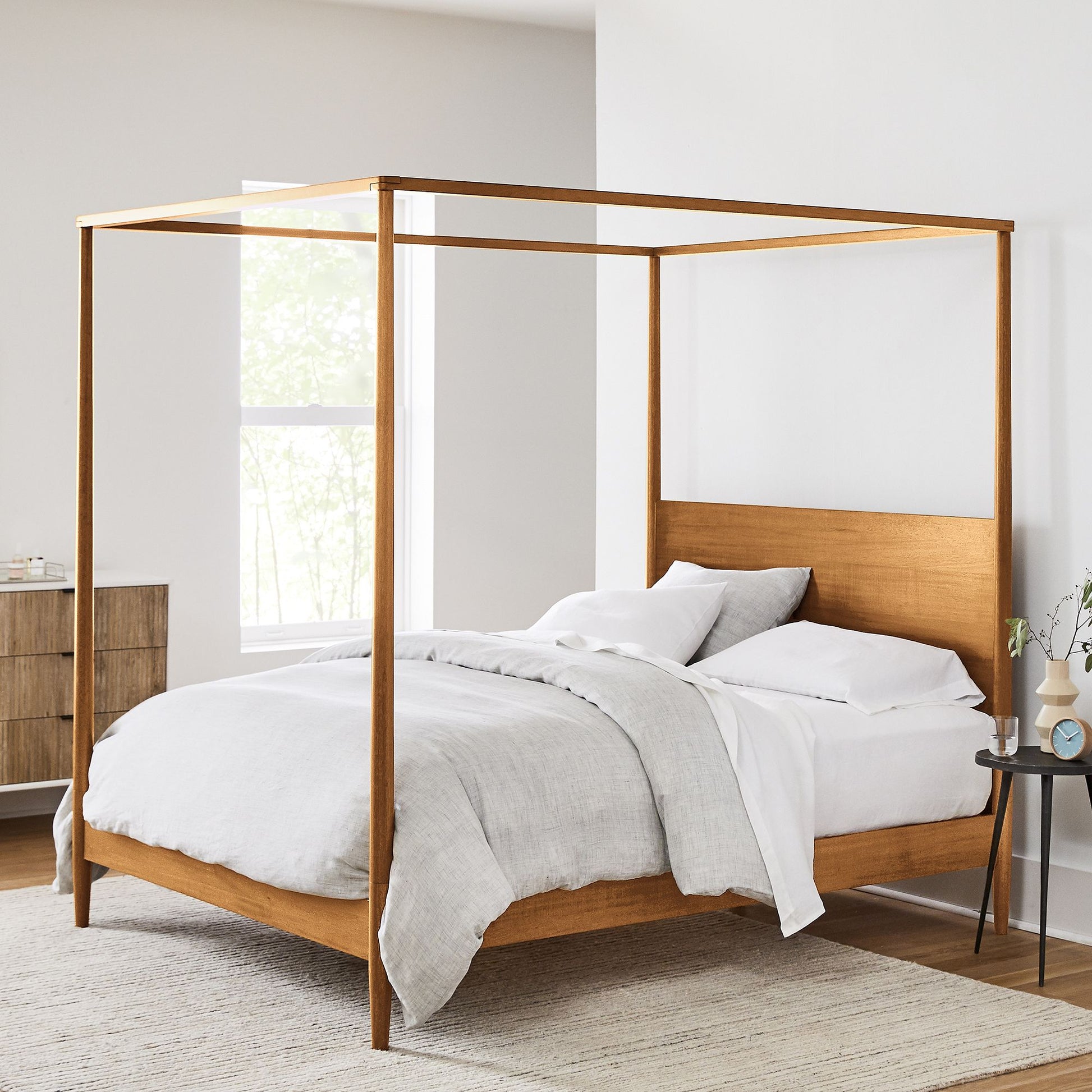 Solid Wood Rattan Bed For Bedroom | Cane Bed For Home -Aarvi - Akway Bedroom > Beds & Bed Frames (Image 2)