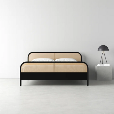 Solid Wood Rattan Bed For Bedroom | Cane Bed For Home -Tiya - Akway Bedroom > Beds & Bed Frames (Image 1)