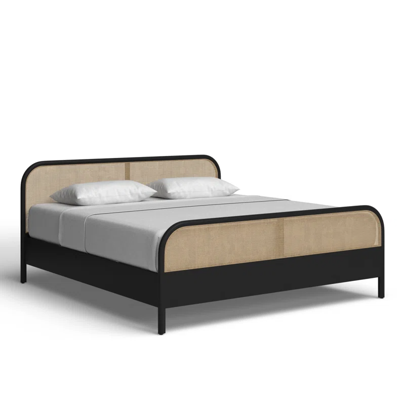 Solid Wood Rattan Bed For Bedroom | Cane Bed For Home -Tiya - Akway Bedroom > Beds & Bed Frames (Image 4)