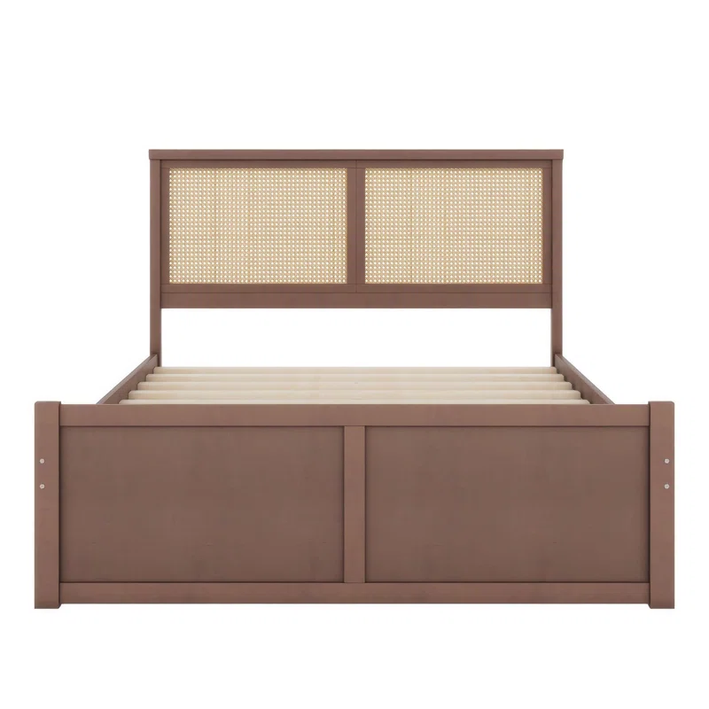 Solid Wood Rattan Bed For Bedroom | Cane Bed For Home -Divya - Akway Bedroom > Beds & Bed Frames (Image 3)