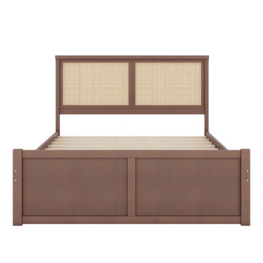 Solid Wood Rattan Bed For Bedroom | Cane Bed For Home -Divya - Akway Bedroom > Beds & Bed Frames (Image 3)