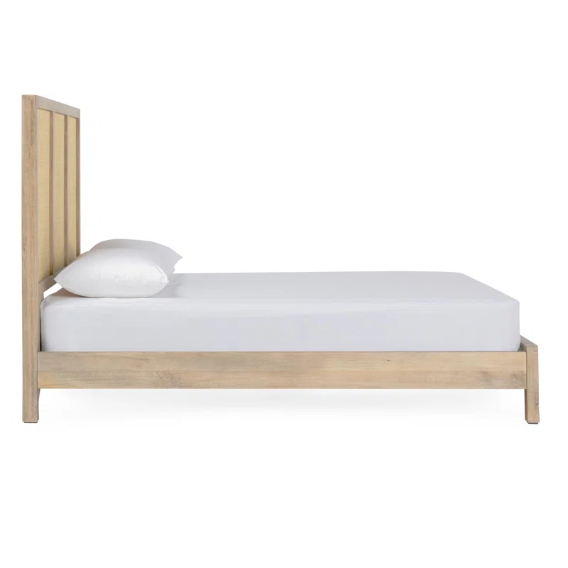 Solid Wood Rattan Bed For Bedroom | Cane Bed For Home -Alexis - Akway