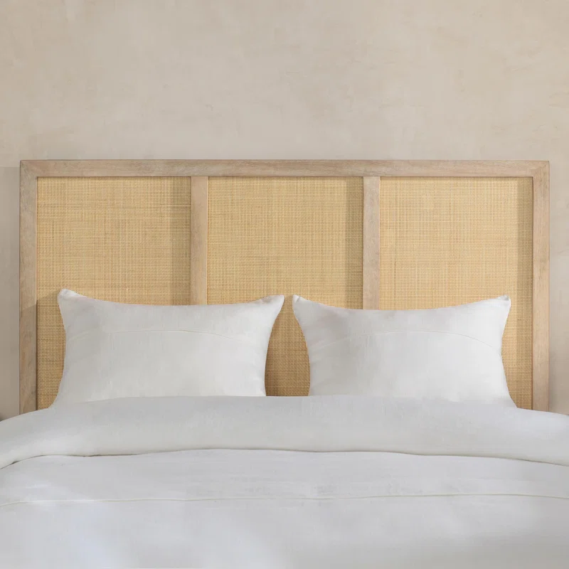 Solid Wood Rattan Bed For Bedroom | Cane Bed For Home -Alexis - Akway