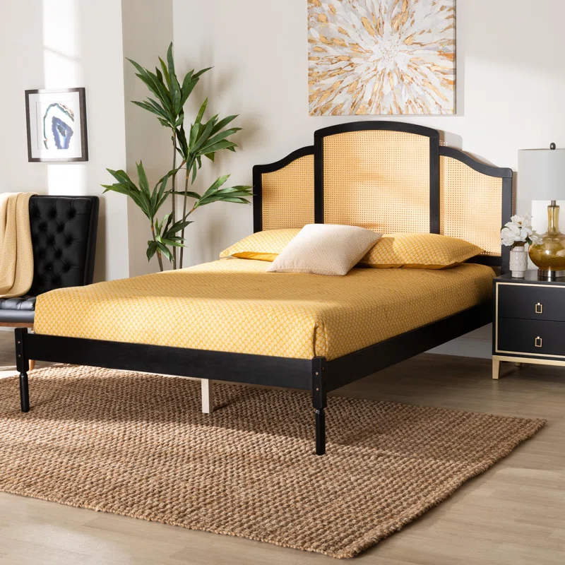 Solid Wood Rattan Bed For Bedroom | Cane Bed For Home -Dodge - Akway Bedroom > Beds & Bed Frames (Image 1)