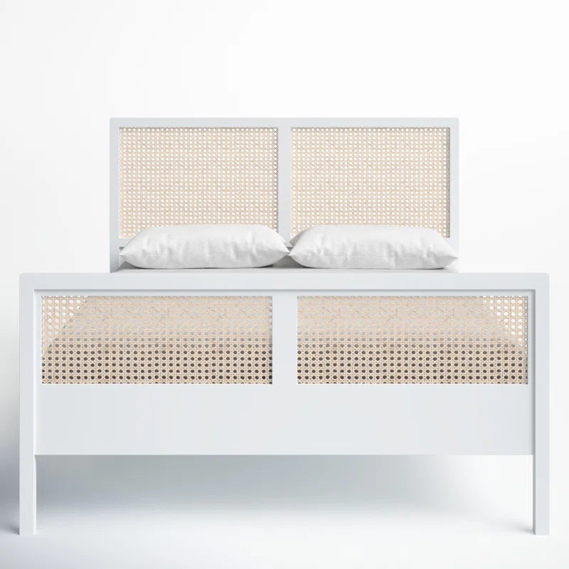 Solid Wood Rattan Bed For Bedroom | Cane Bed For Home -Alohi - Akway Bedroom > Beds & Bed Frames (Image 1)