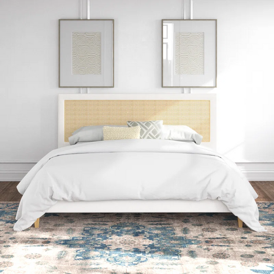Solid Wood Rattan Bed For Bedroom | Cane Bed For Home -Nirmay - Akway Bedroom > Beds & Bed Frames (Image 1)
