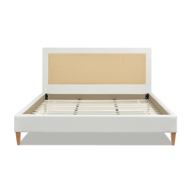 Solid Wood Rattan Bed For Bedroom | Cane Bed For Home -Nirmay - Akway Bedroom > Beds & Bed Frames (Image 2)