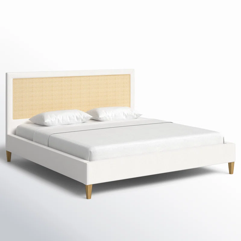 Solid Wood Rattan Bed For Bedroom | Cane Bed For Home -Nirmay - Akway Bedroom > Beds & Bed Frames (Image 3)